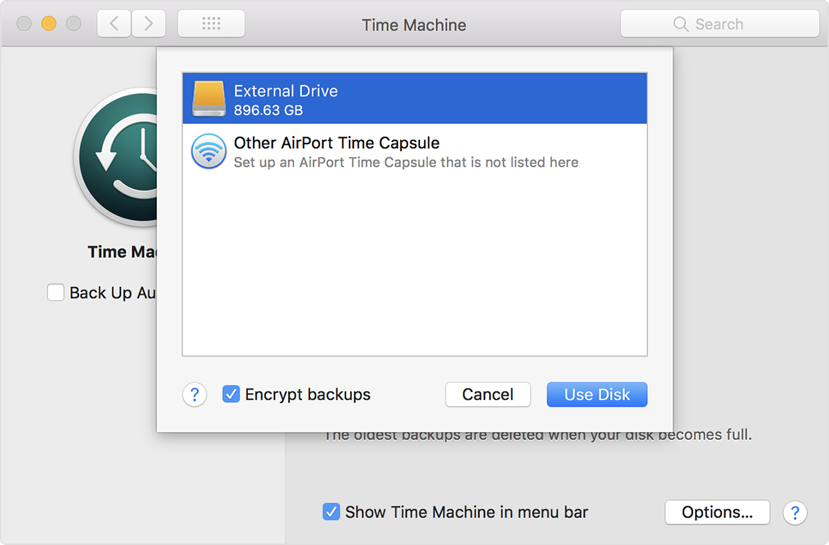 What Format For Time Machine Drive On Mac High Sierra